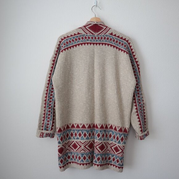 Lucky Brand Aztec Southwestern Open Front Cardigan | M - Picture 4 of 5